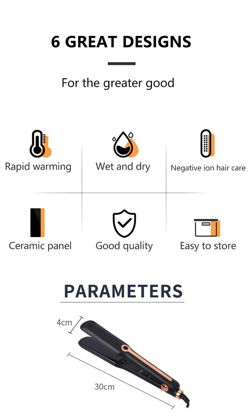 Smooth with Ease – Professional Wide Plate Hair Straightener - silkyvelour