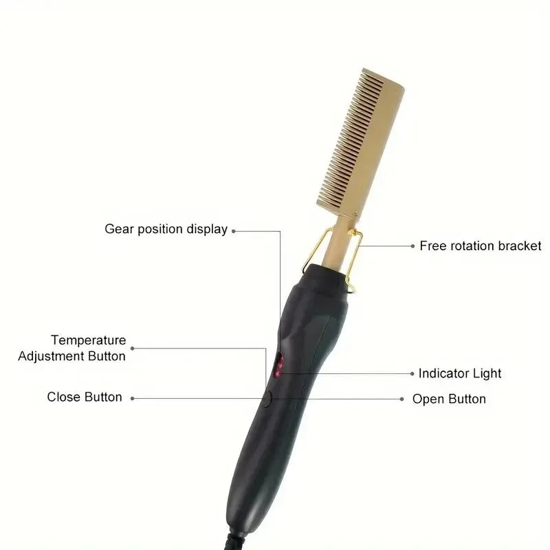 Straight hair comb, bangs, dry and wet dual-use comb, straight hair curling iron, household roll straight electric comb