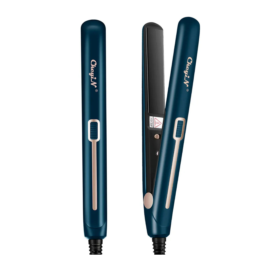 CkeyiN Mini Hair Flat Iron 2 in 1 Hair Straightener and Curler Portable Straightening Iron Constant Temperature