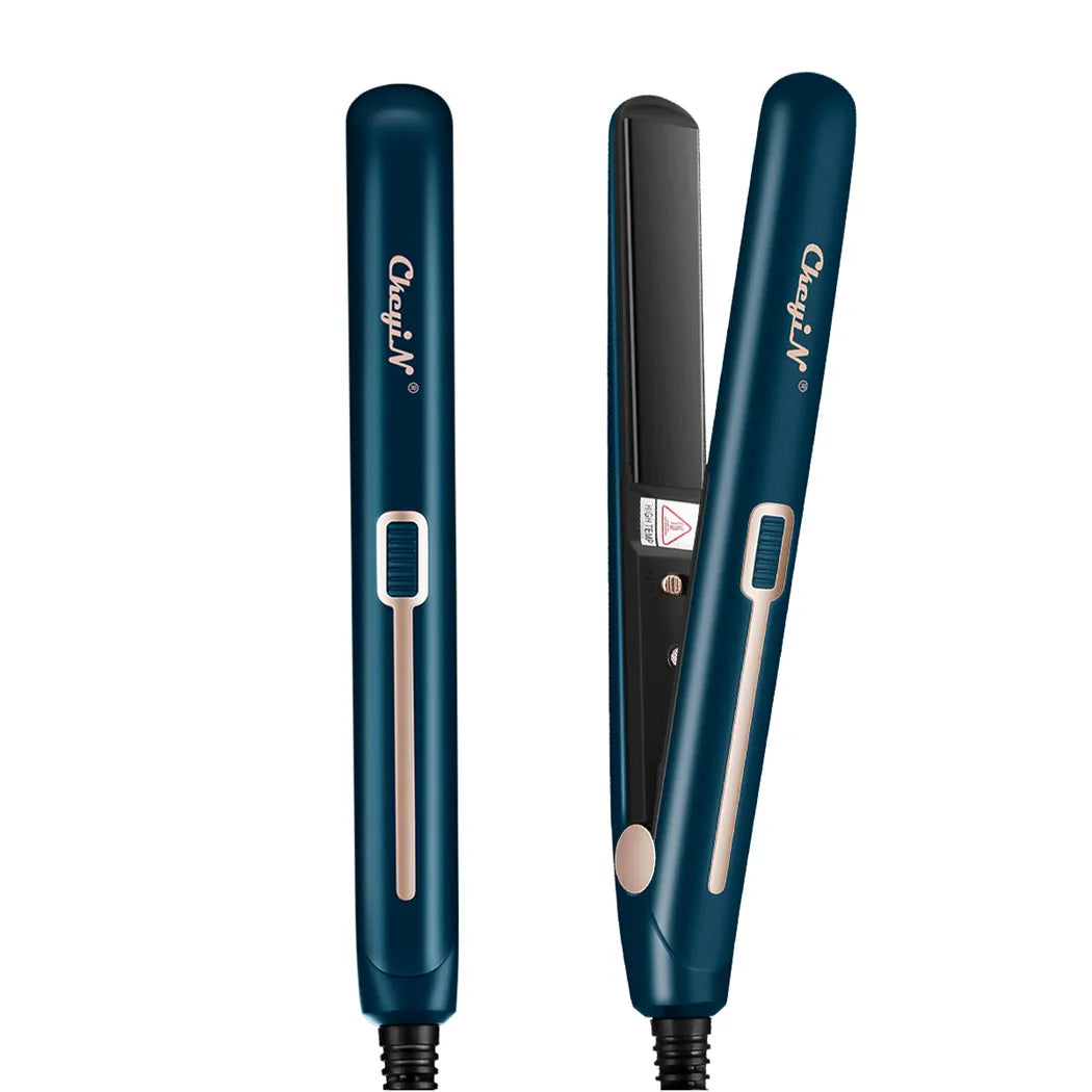 CkeyiN Mini Hair Flat Iron 2 in 1 Hair Straightener and Curler Portable Straightening Iron Constant Temperature