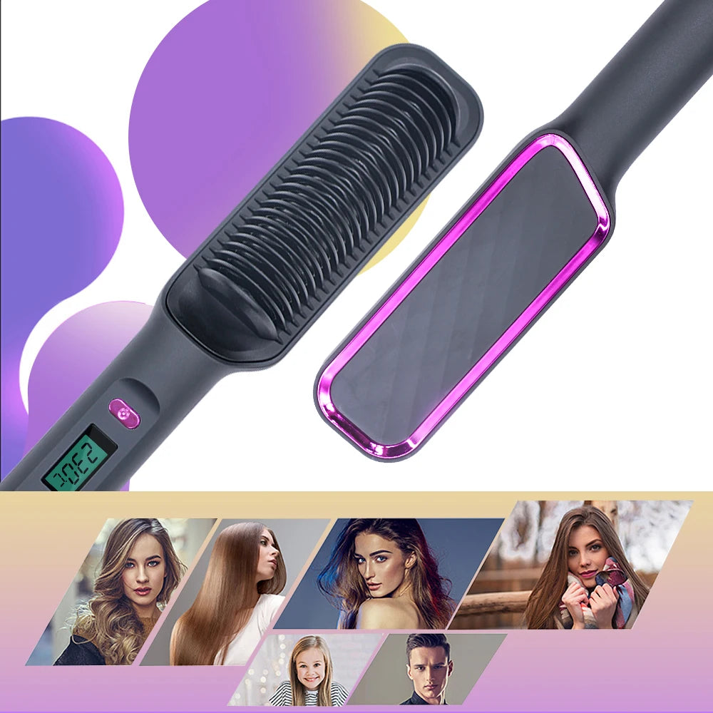 Electric Hair Straightening Comb: Smooth, Fast, and Frizz-Free Hair - silkyvelour