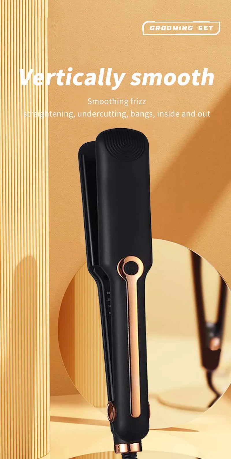 Hair Straightener Professional Ceramic Flat Iron Negative Ion Wide Plate Temperature Adjustable Straightening Iron