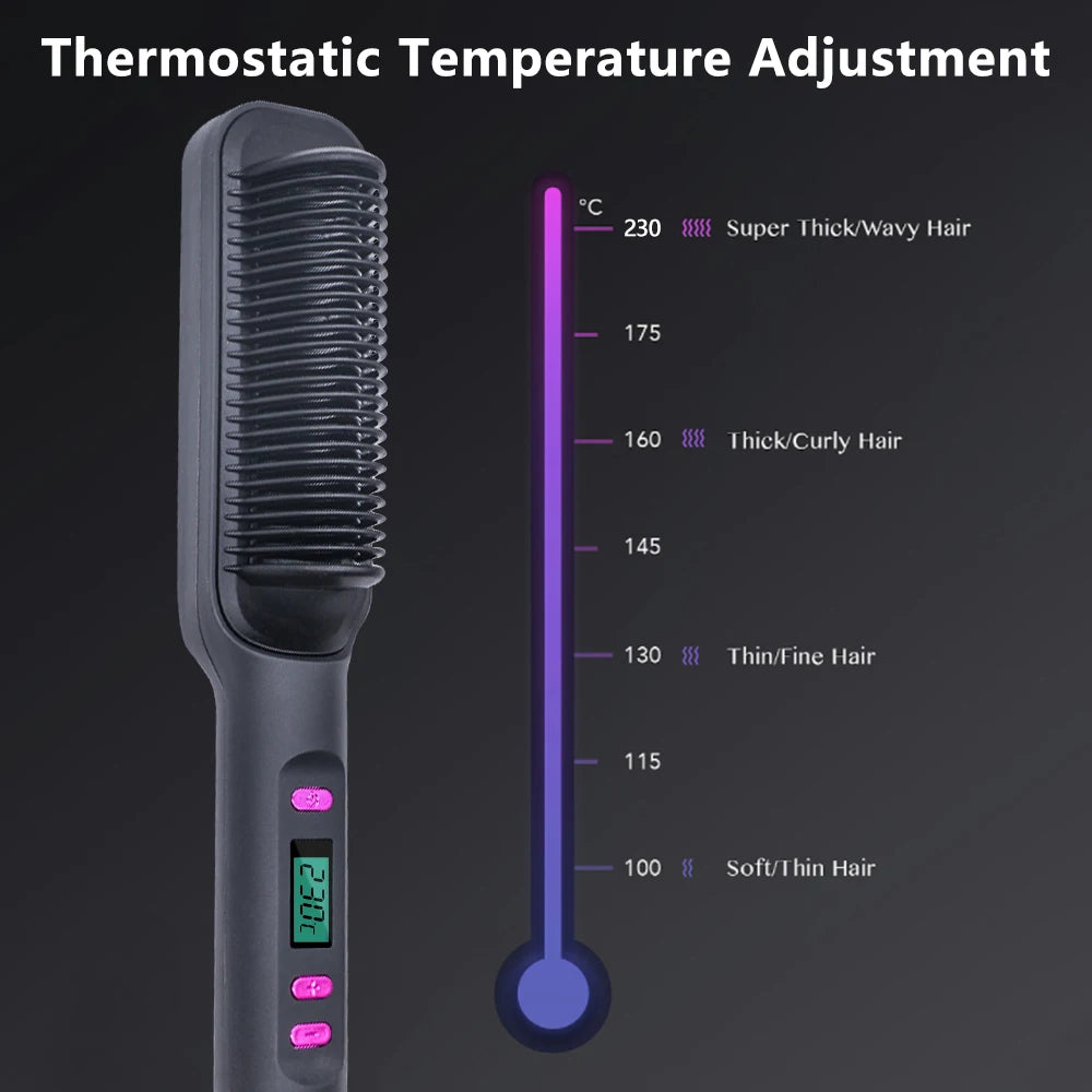 Electric Hair Straightening Comb: Smooth, Fast, and Frizz-Free Hair - silkyvelour
