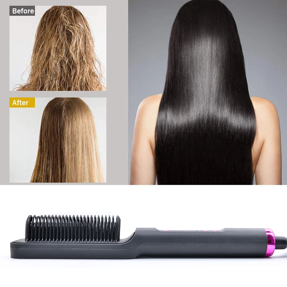 Electric Hair Straightening Comb: Smooth, Fast, and Frizz-Free Hair - silkyvelour