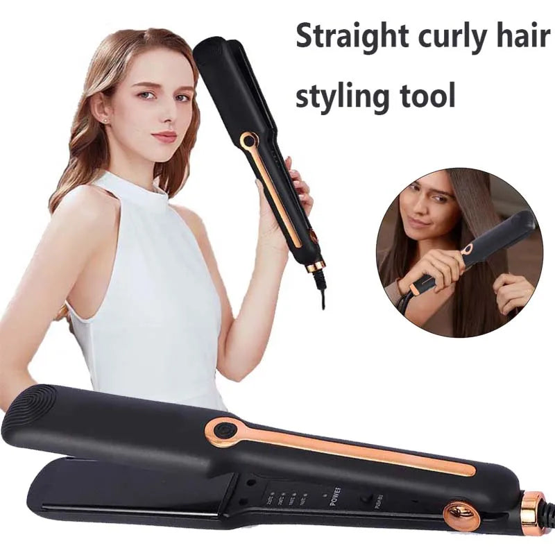 Hair Straightener Professional Ceramic Flat Iron Negative Ion Wide Plate Temperature Adjustable Straightening Iron